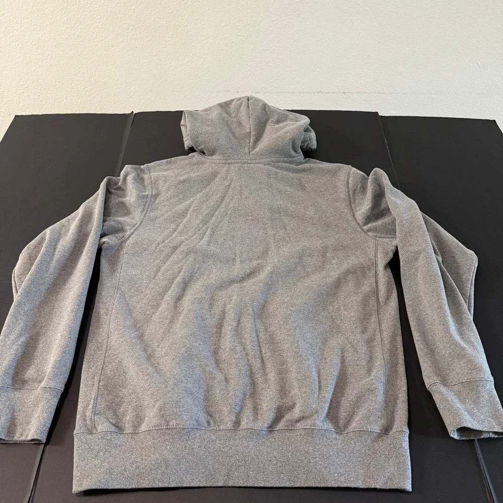 The North Face Mens Circular Design Hoodie Grey Fleece Sweatshirt Medium